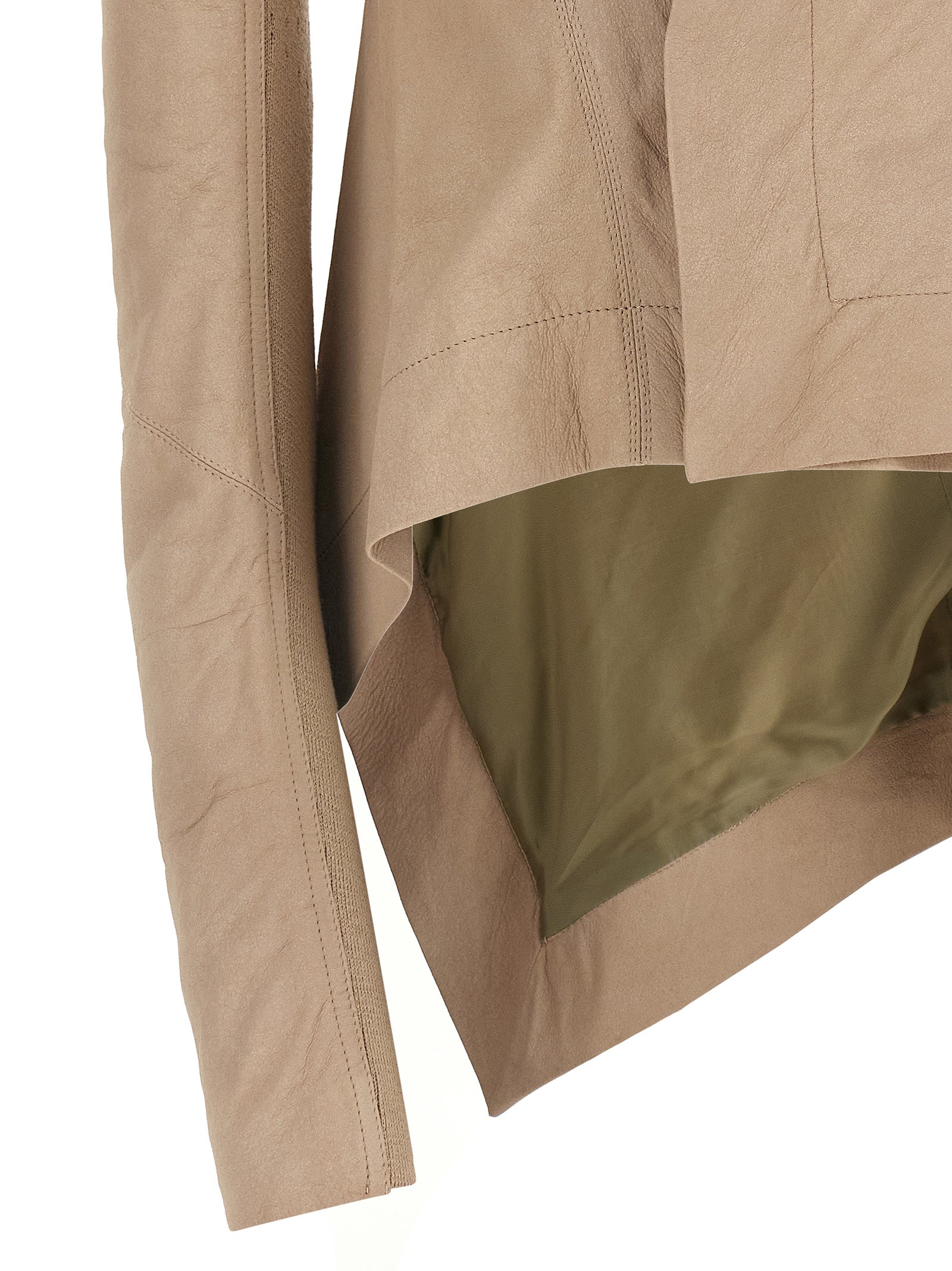 Rick Owens Beige Lammleder Lederjacke