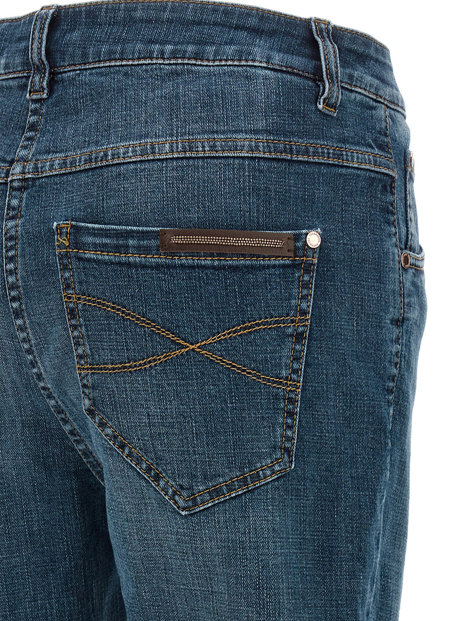 Brunello Cucinelli Blaue Jeans aus Baumwolle im geraden Schnitt