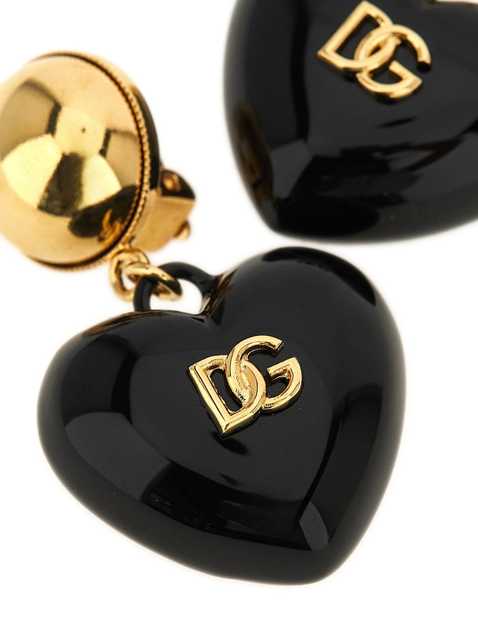 Dolce & Gabbana Schwarze Messing-Ohrringe