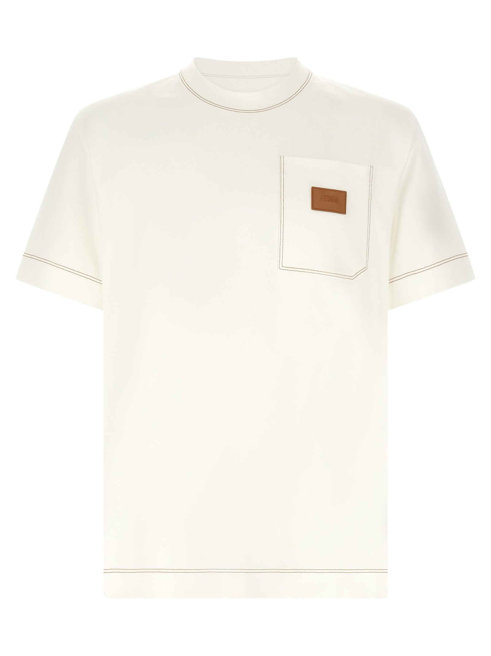 Fendi Weißes Baumwoll-T-Shirt