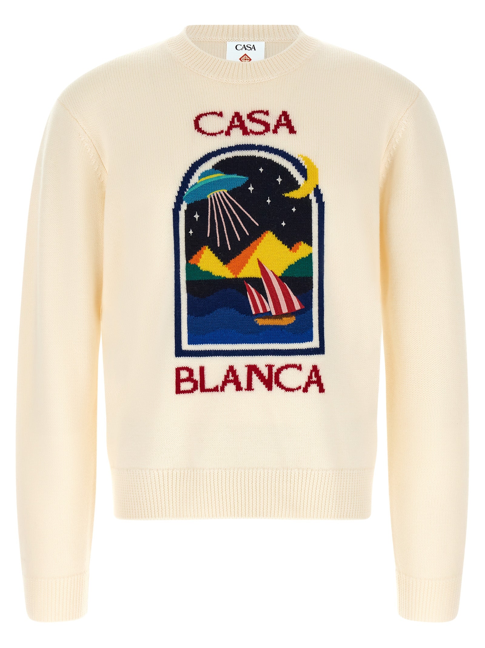 Casablanca Weiße Wollstrickjacke