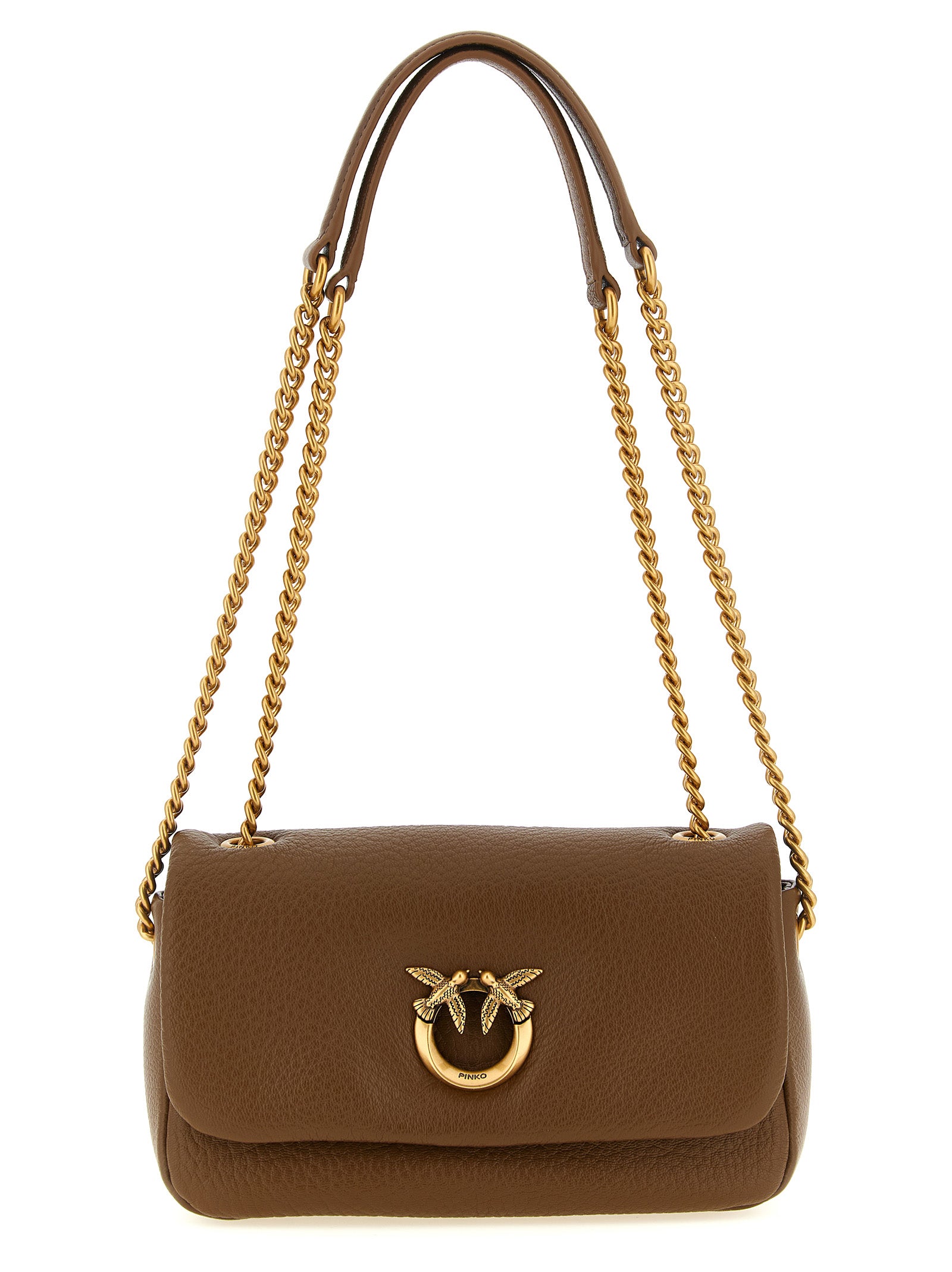 PINKO Schultertasche aus braunem Lammleder