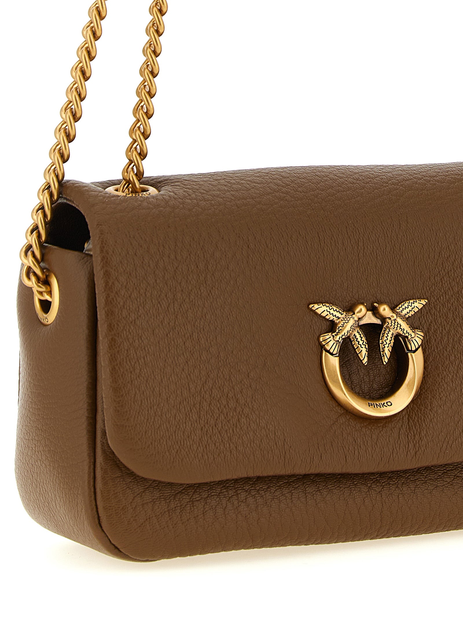 PINKO Schultertasche aus braunem Lammleder