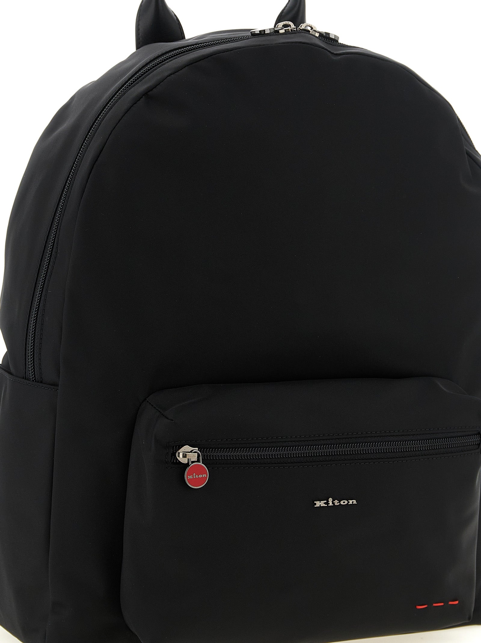 Kiton Schwarzer Polyamid-Rucksack
