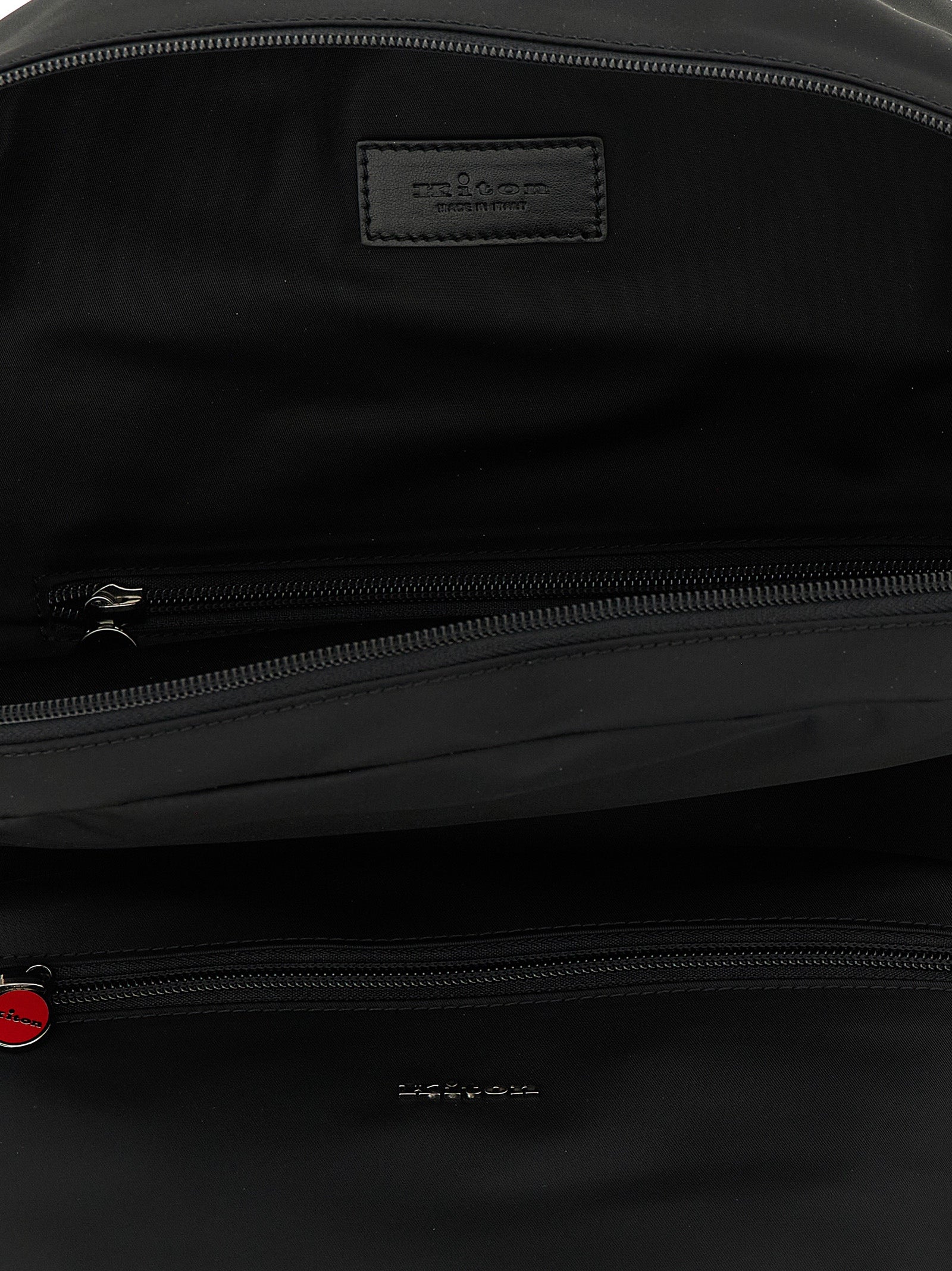 Kiton Schwarzer Polyamid-Rucksack
