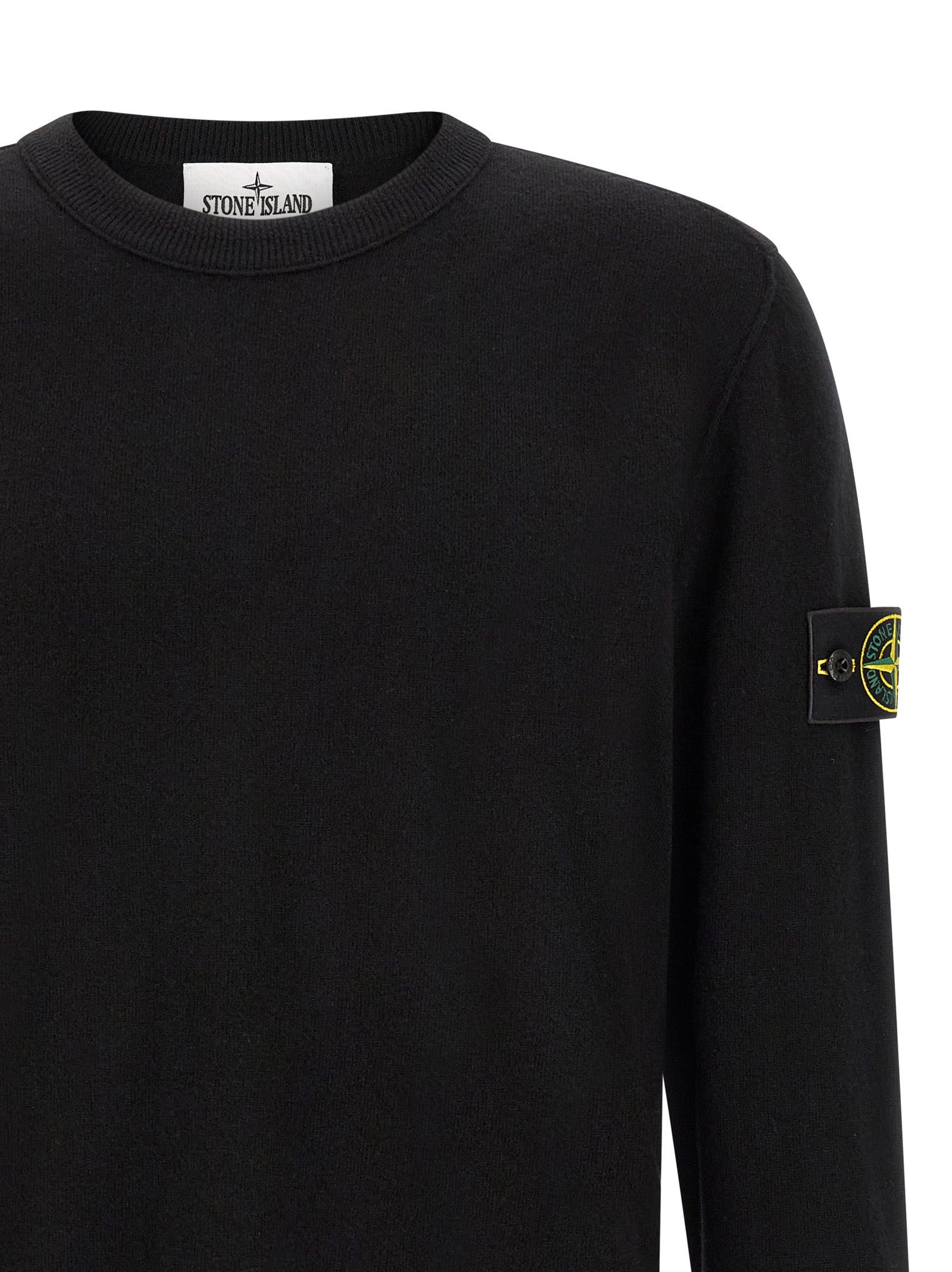 Stone Island Schwarzer Cardigan aus Schurwolle