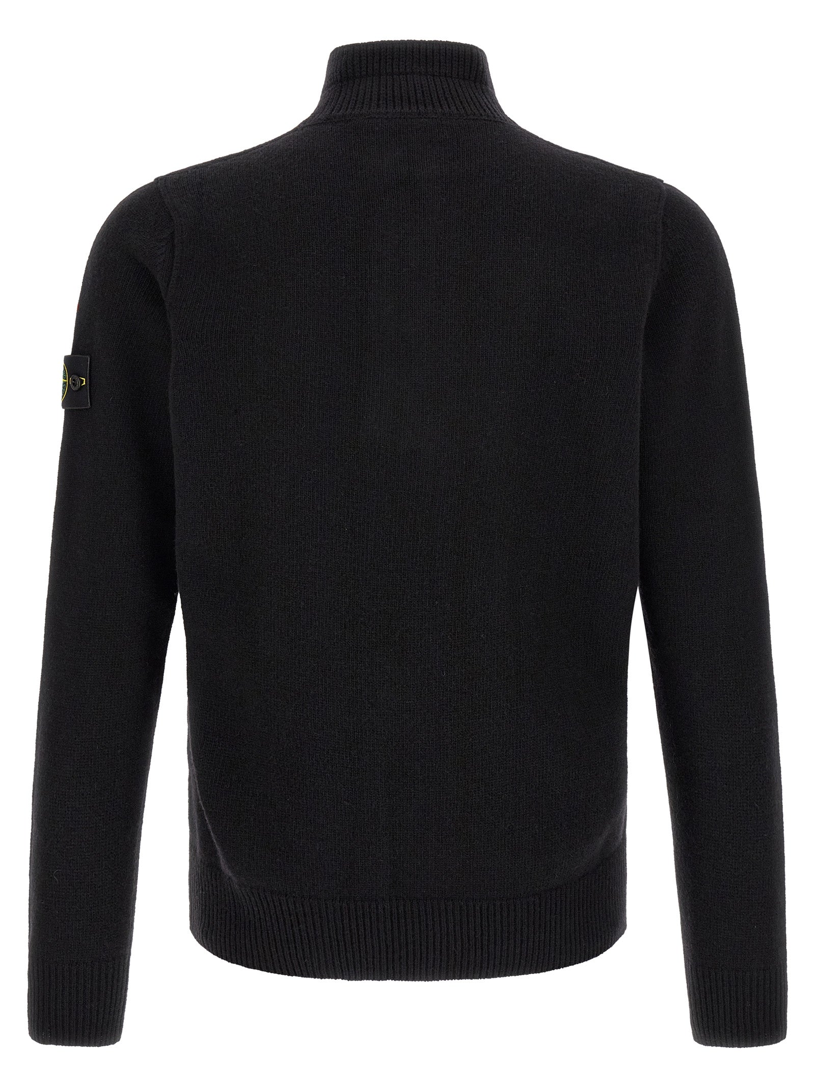 Stone Island Schwarzer Cardigan aus Schurwolle