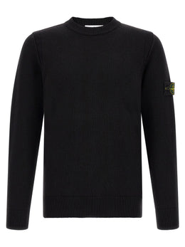 Stone Island Schwarzer Cardigan aus Schurwolle