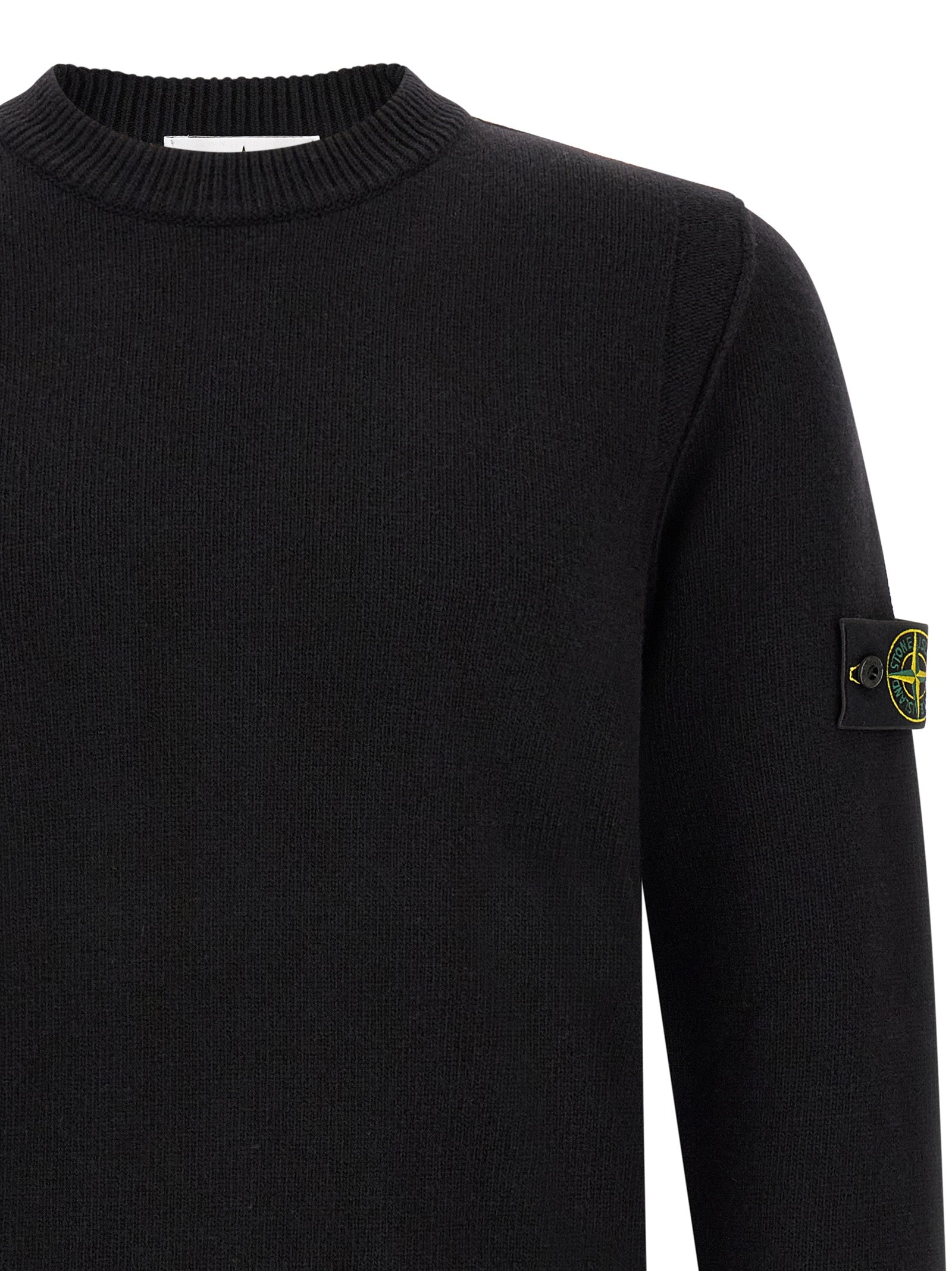 Stone Island Schwarzer Cardigan aus Schurwolle