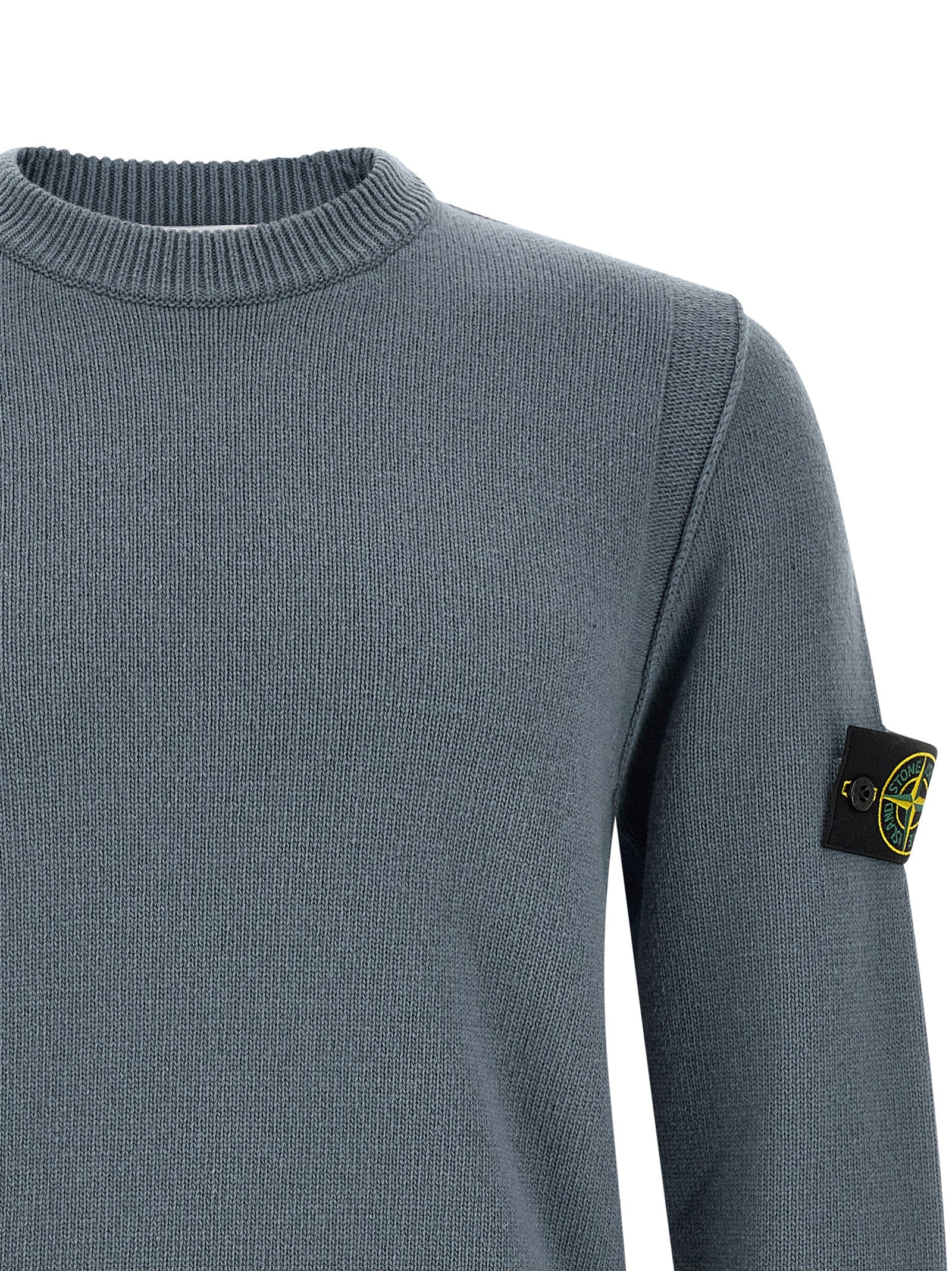 Stone Island Blauer Cardigan aus Schurwolle