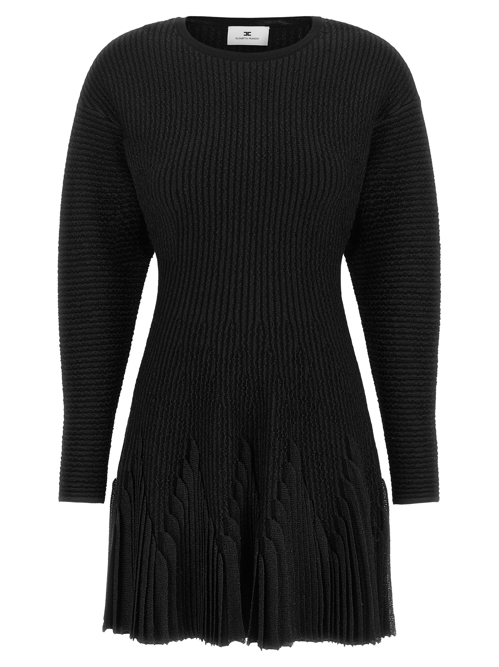Elisabetta Franchi Schwarzes Viskose-Kurzkleid