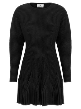 Elisabetta Franchi Schwarzes Viskose-Kurzkleid