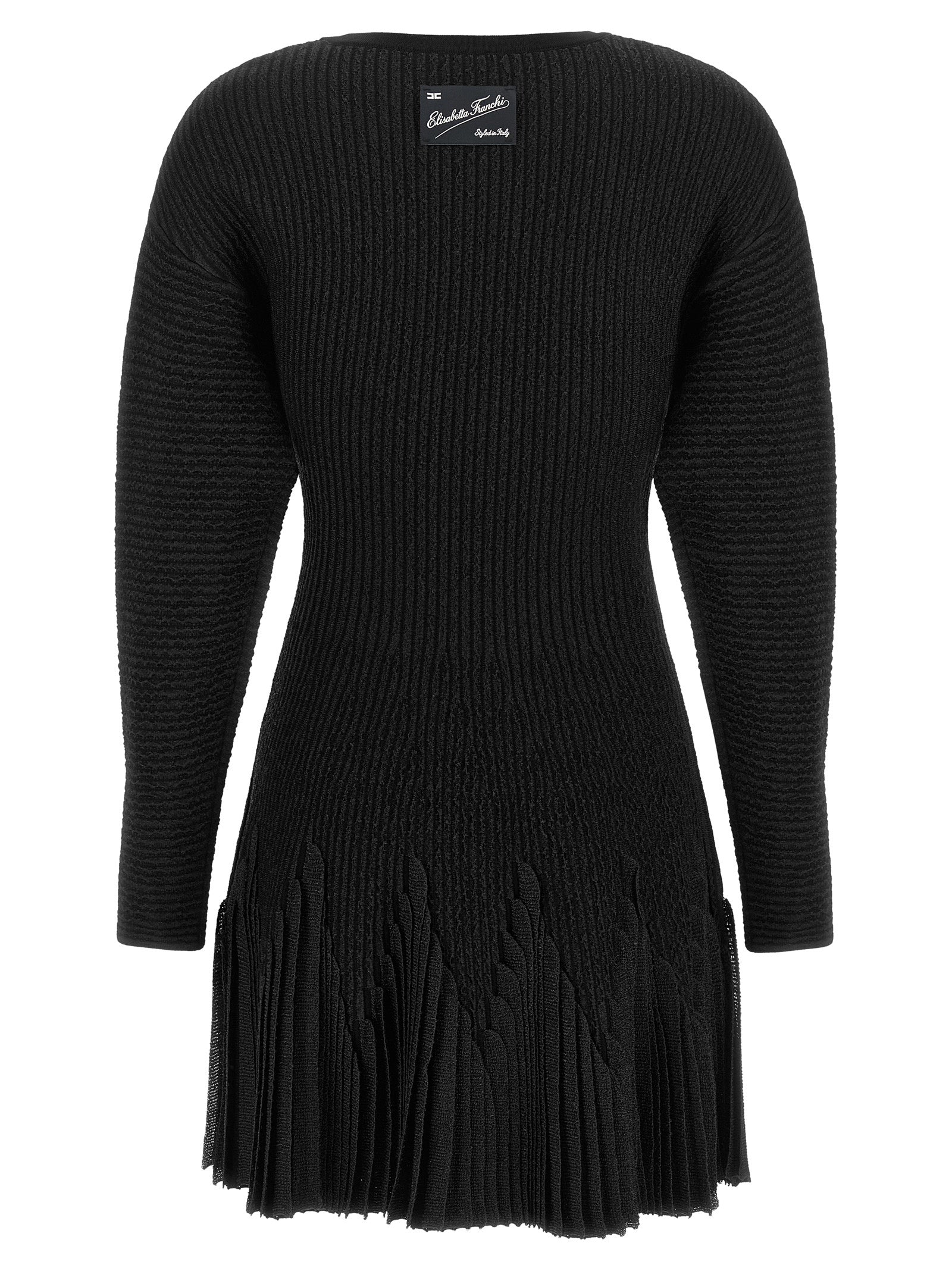 Elisabetta Franchi Schwarzes Viskose-Kurzkleid