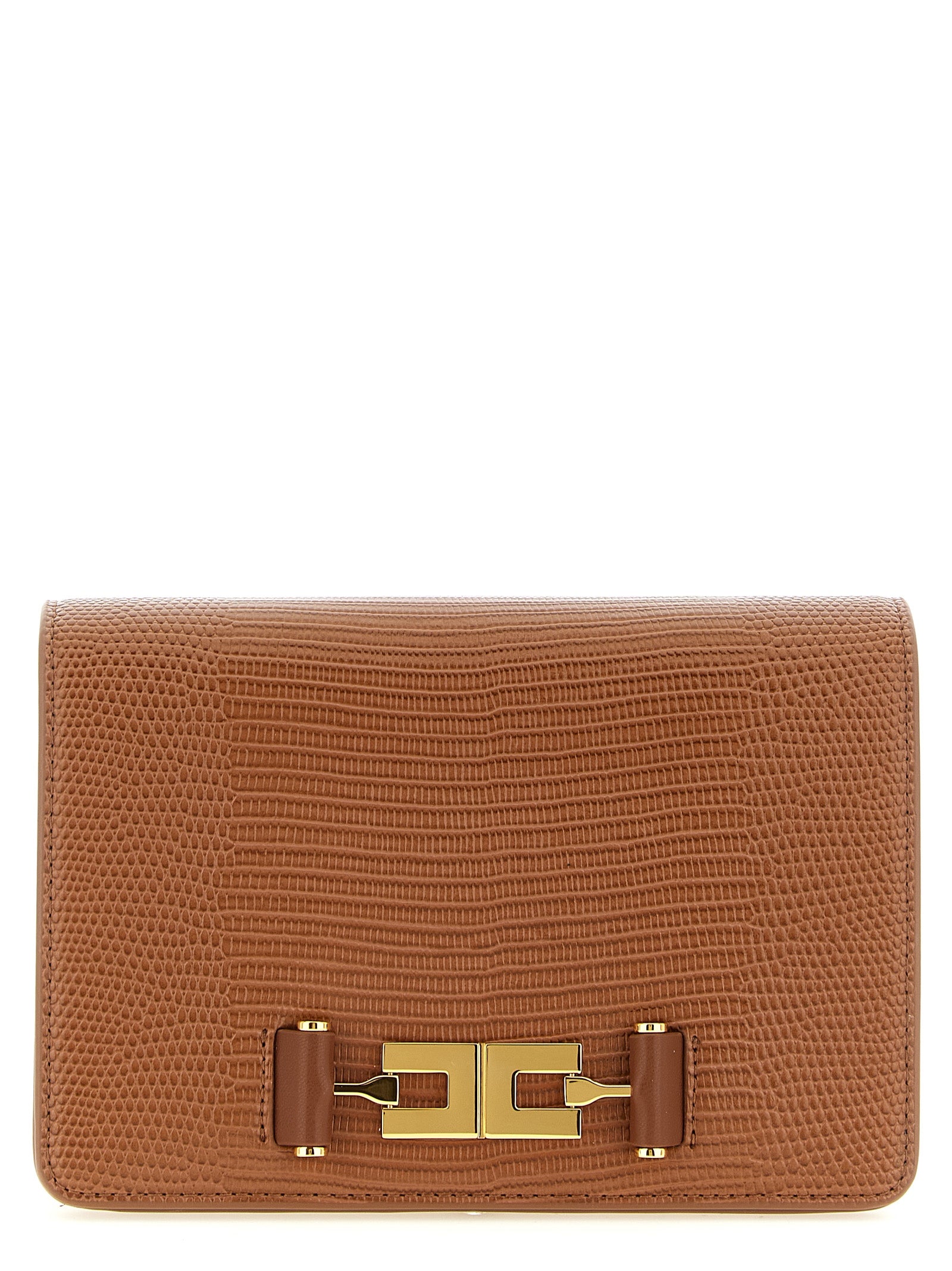 Elisabetta Franchi Braune Clutch aus Polyester