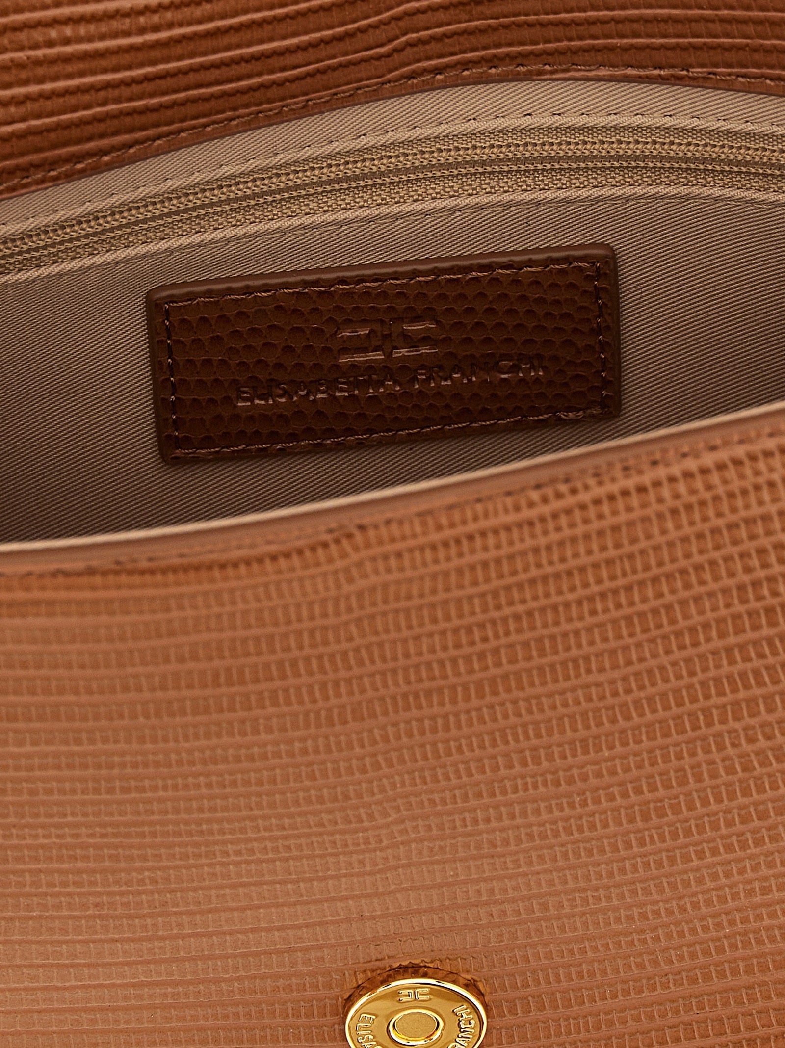 Elisabetta Franchi Braune Clutch aus Polyester