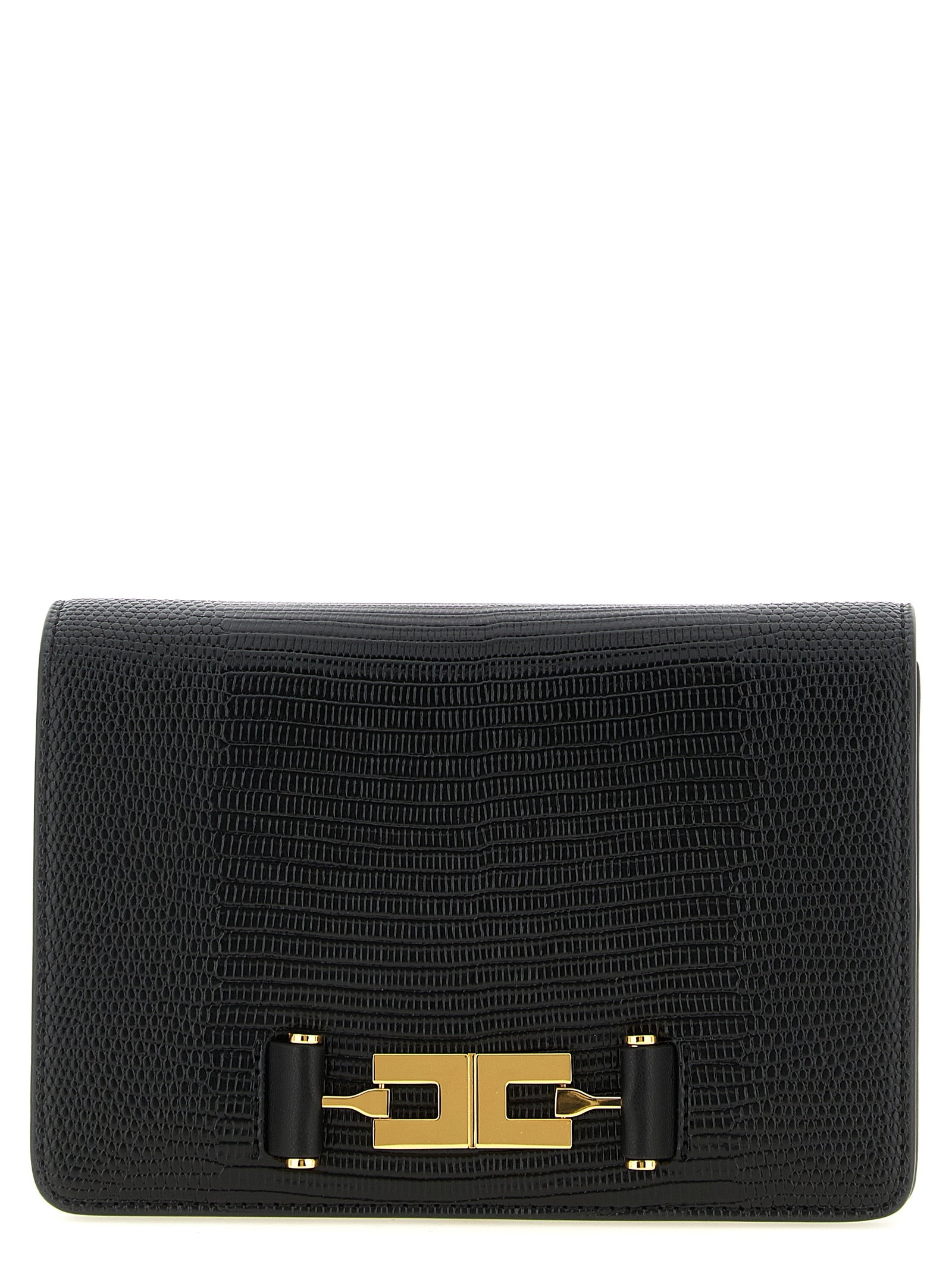 Elisabetta Franchi Schwarze Clutch aus Polyester