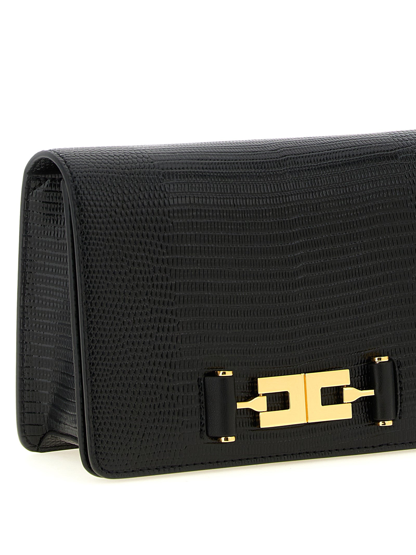 Elisabetta Franchi Schwarze Clutch aus Polyester