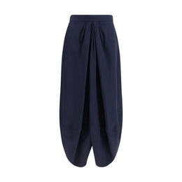 Giorgio Armani Langer Seidenrock in Blau