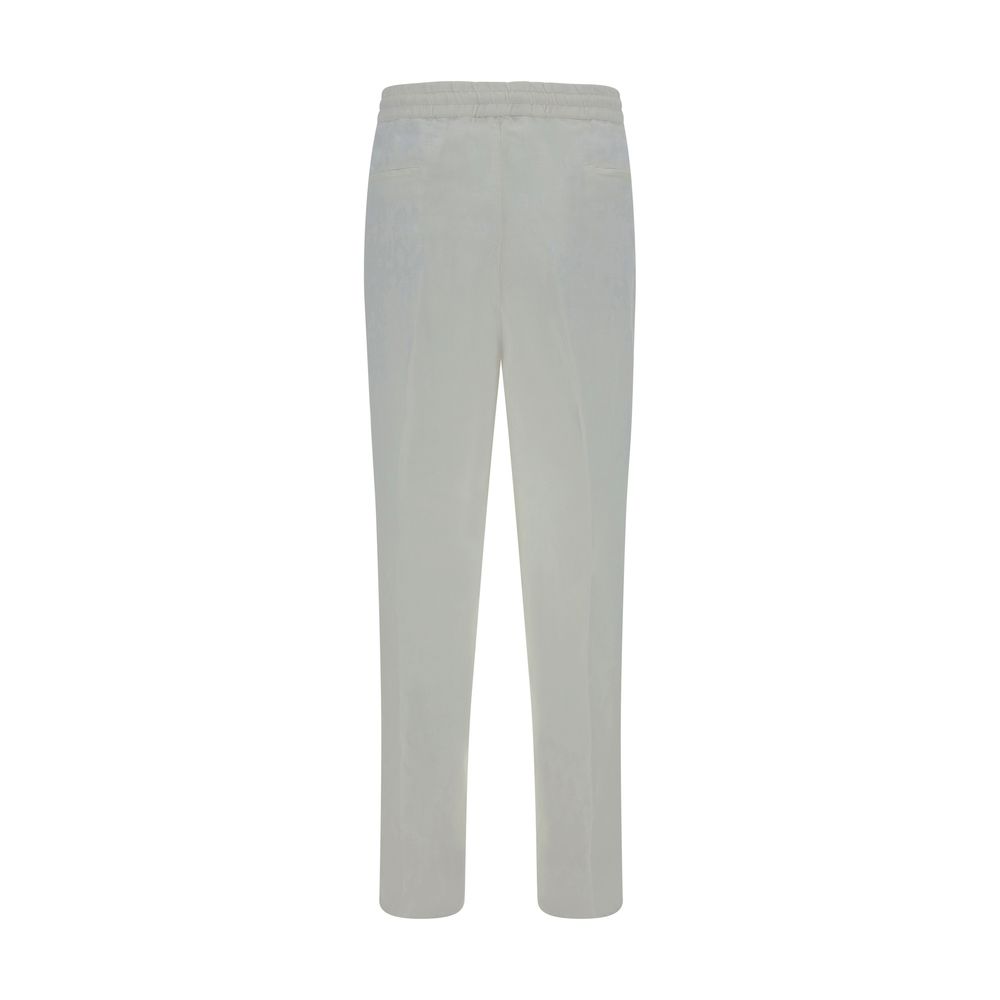 Brunello Cucinelli Weiße Leinen-Freizeithose