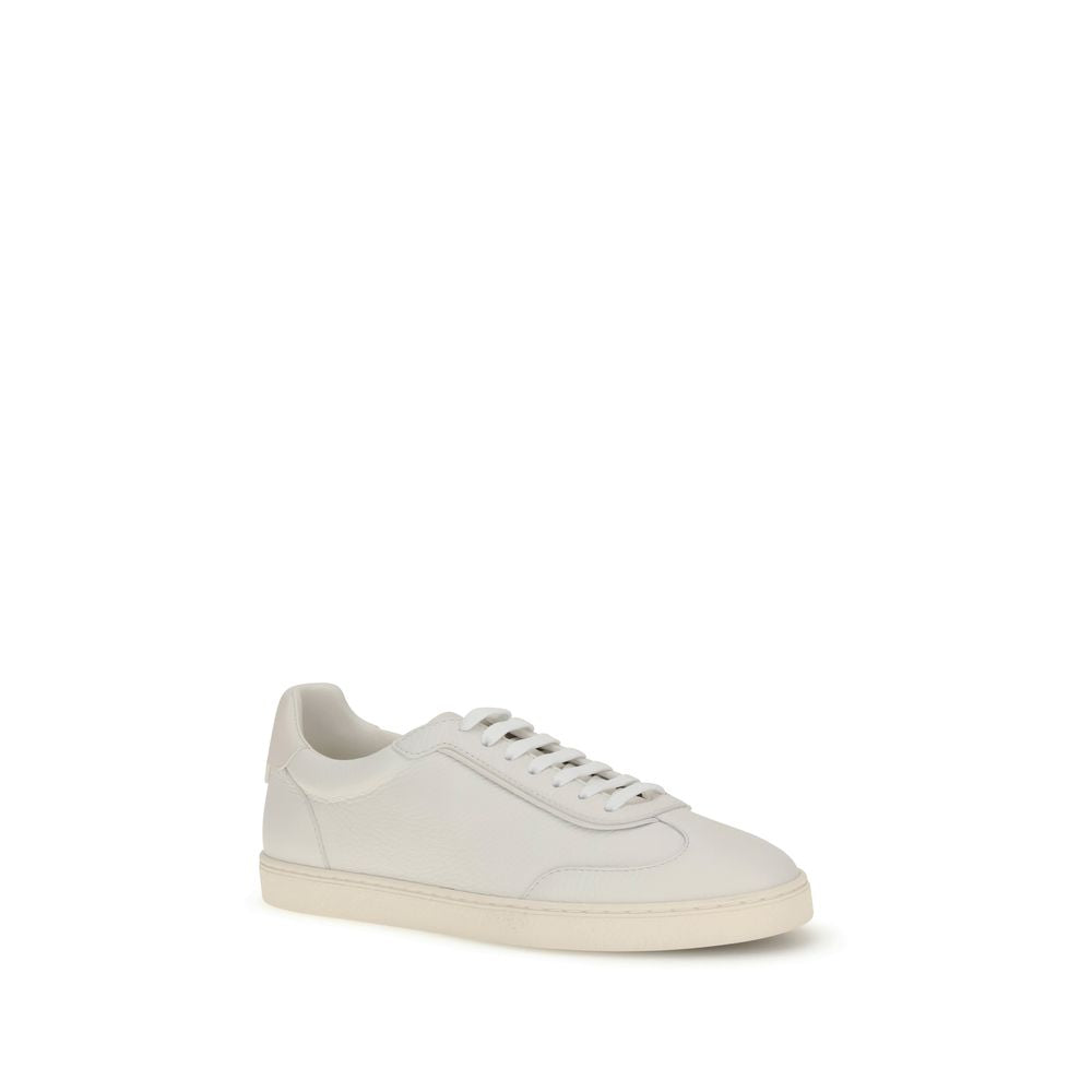Brunello Cucinelli Weiße Deer Low-Top-Sneaker