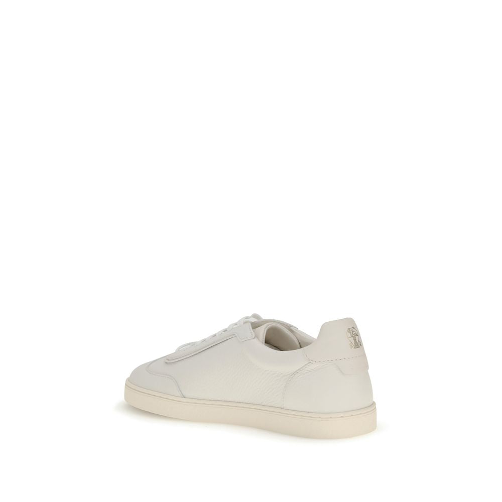 Brunello Cucinelli Weiße Deer Low-Top-Sneaker