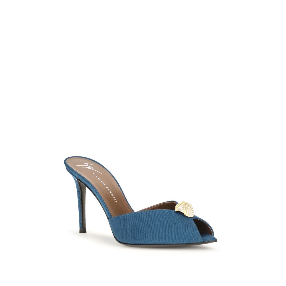 Giuseppe Zanotti Sandale mit Stiletto-Absatz aus blauem Kalbsleder Bos Taurus
