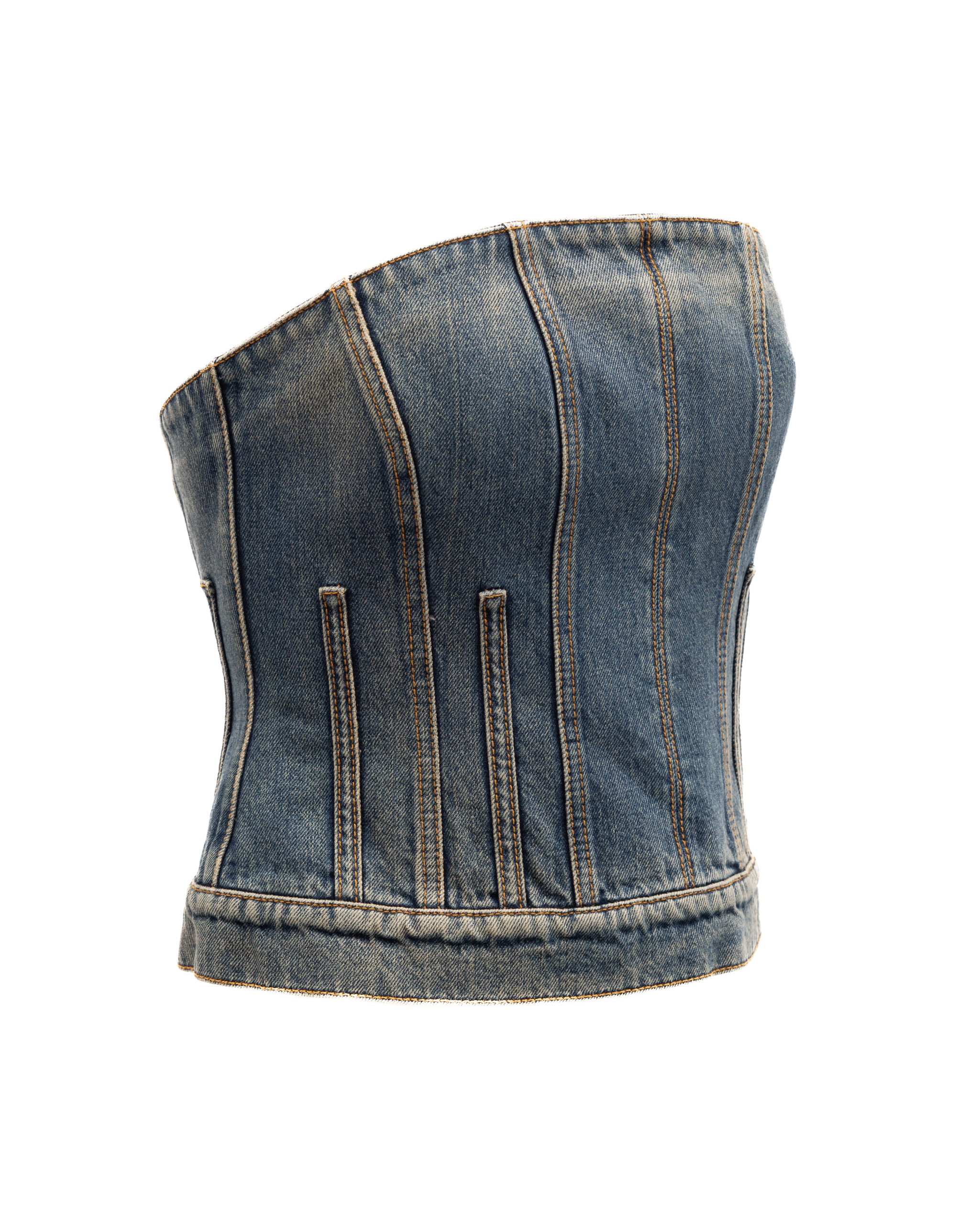 Alexander McQueen Blaues Denim-Oberteil aus Baumwolle