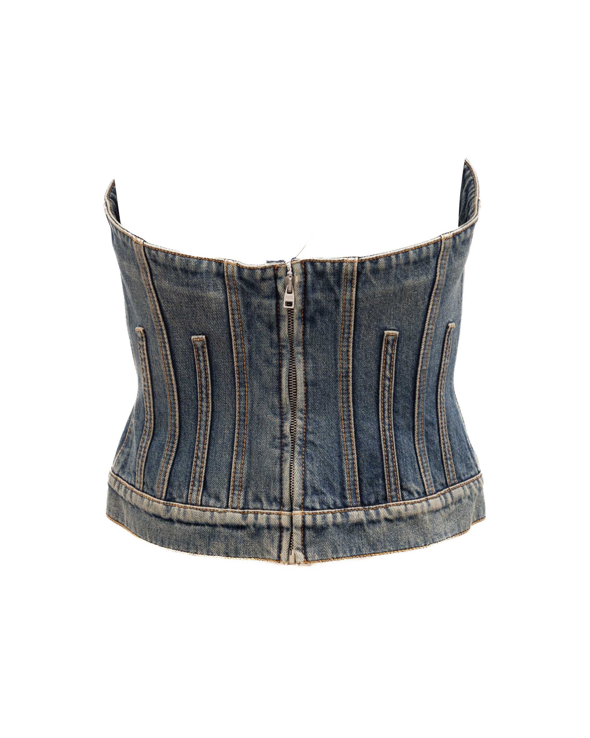 Alexander McQueen Blaues Denim-Oberteil aus Baumwolle