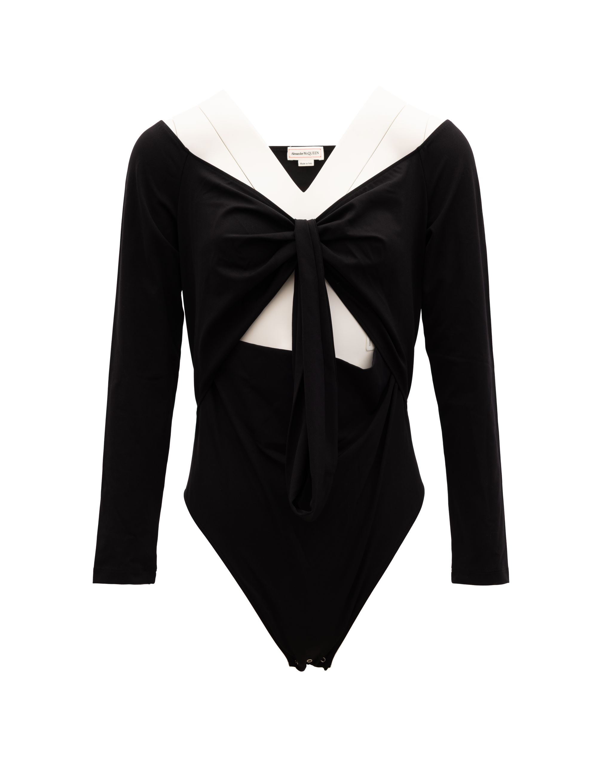 Alexander McQueen Schwarzes und weißes Baumwolltop