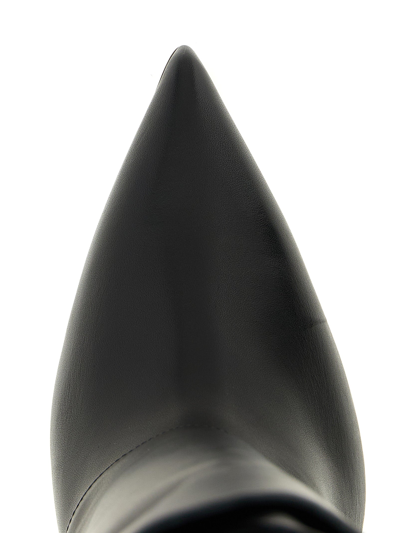 Balmain Schwarzes Kalbsleder Over-the-Knee