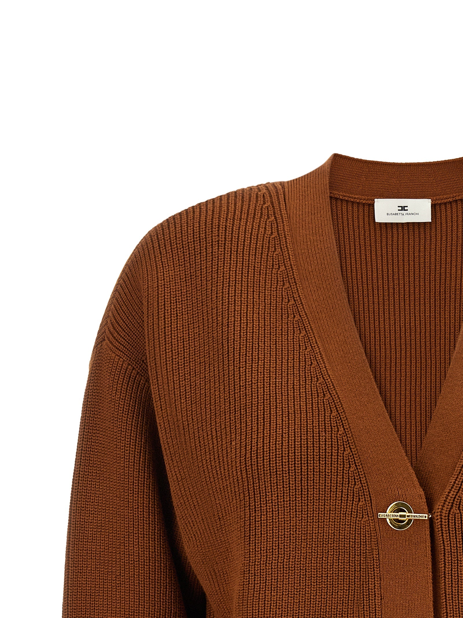 Elisabetta Franchi Brauner Viskose-Cardigan
