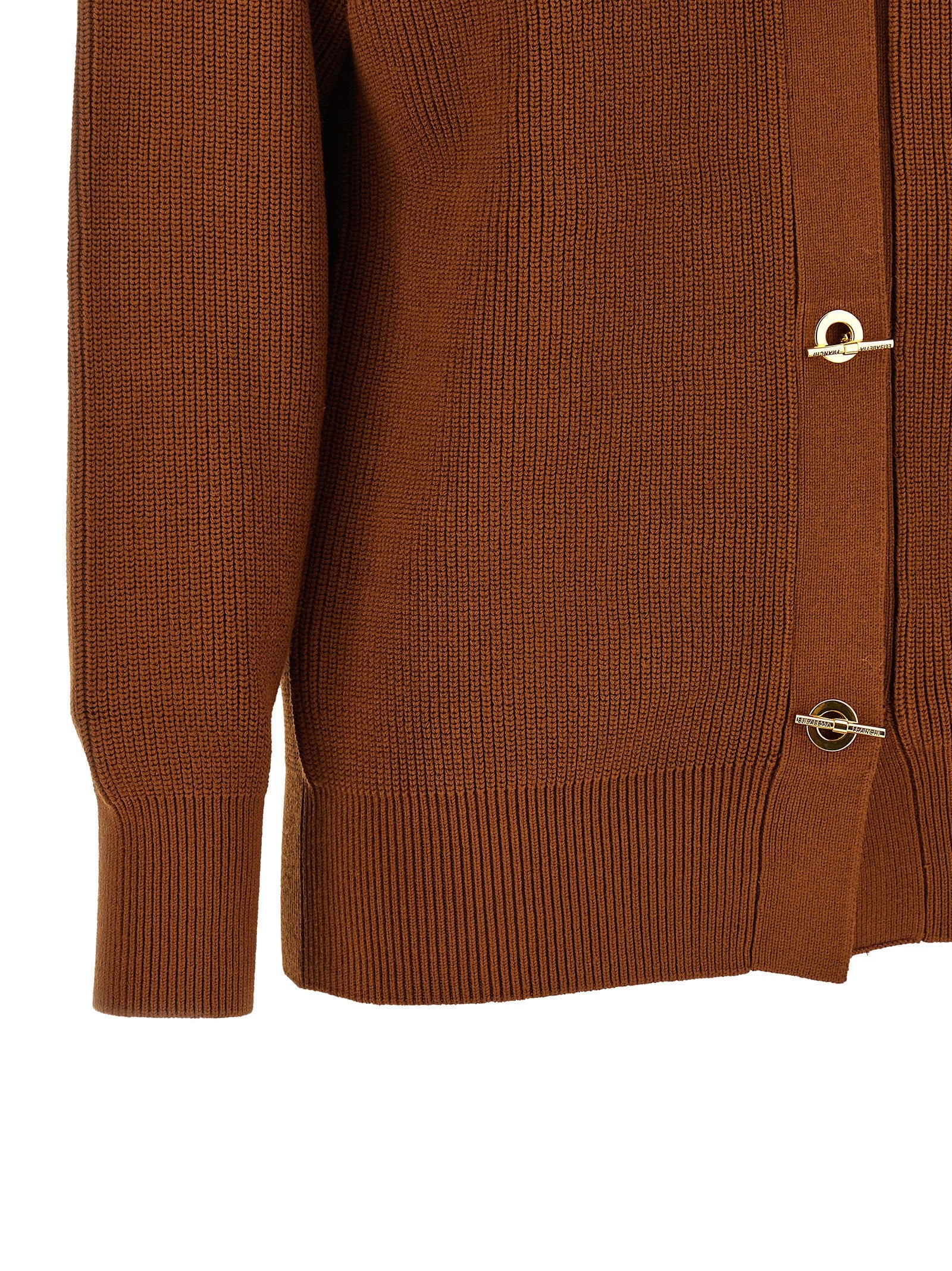 Elisabetta Franchi Brauner Viskose-Cardigan