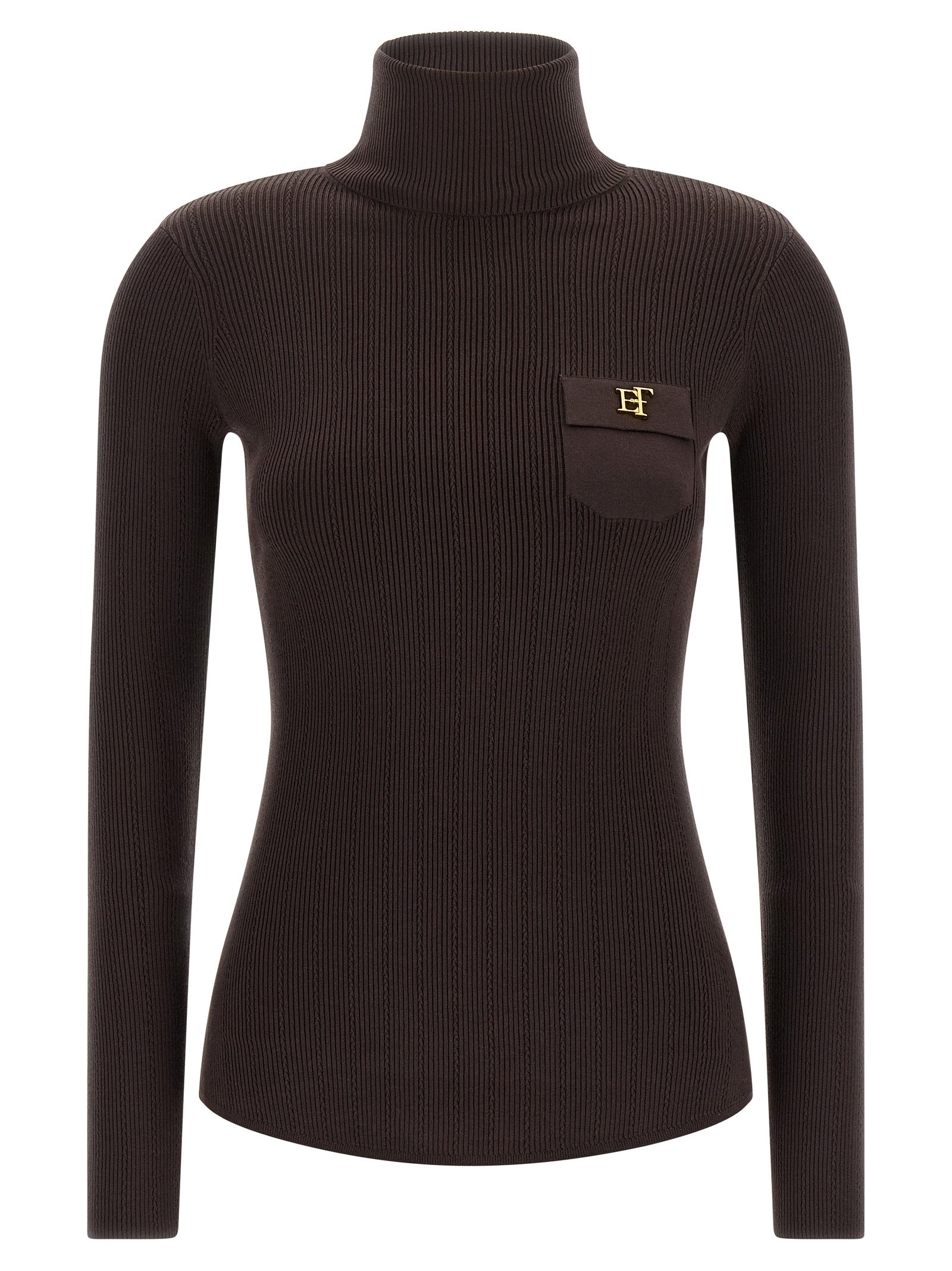 Elisabetta Franchi Brauner Lycra Cardigan
