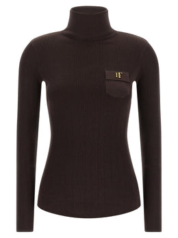 Elisabetta Franchi Brauner Lycra Cardigan