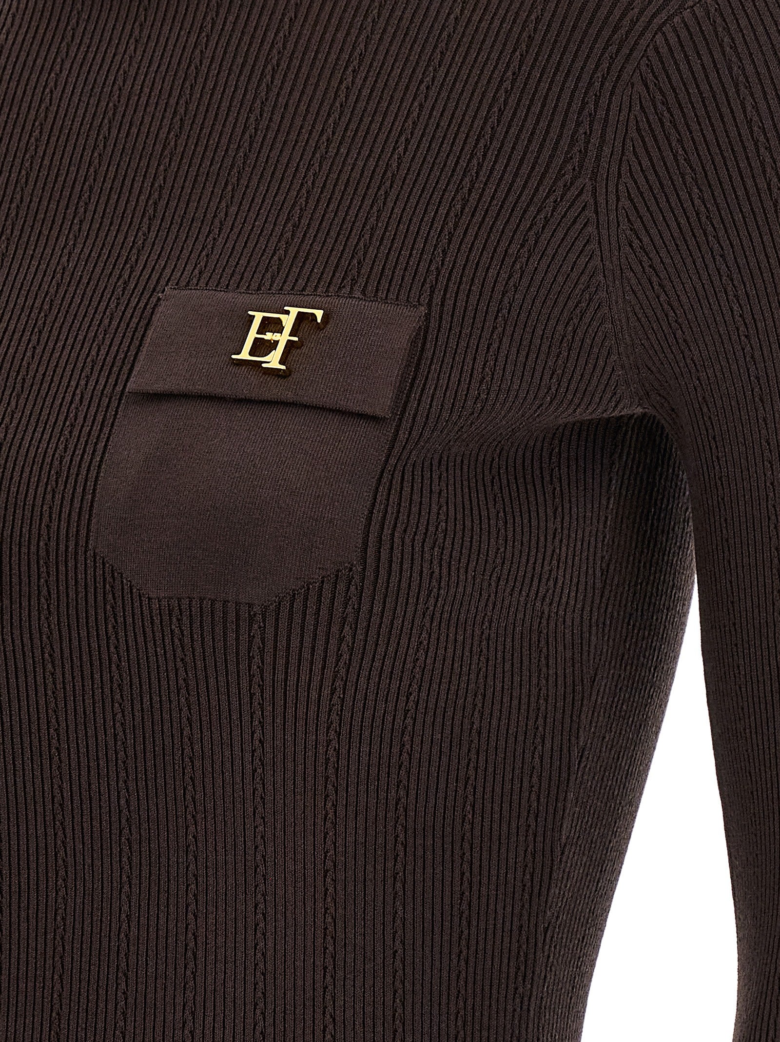 Elisabetta Franchi Brauner Lycra Cardigan