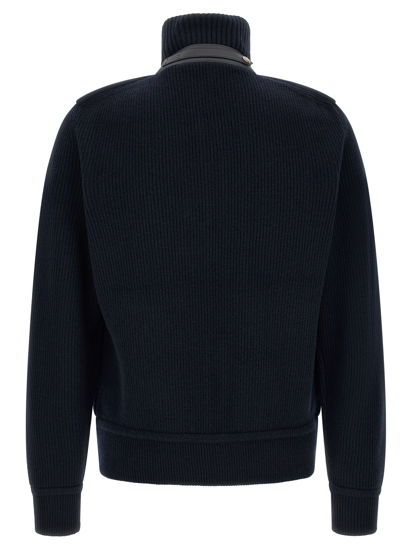 Tom Ford Blaue Jacke aus reiner Schurwolle in voller Länge