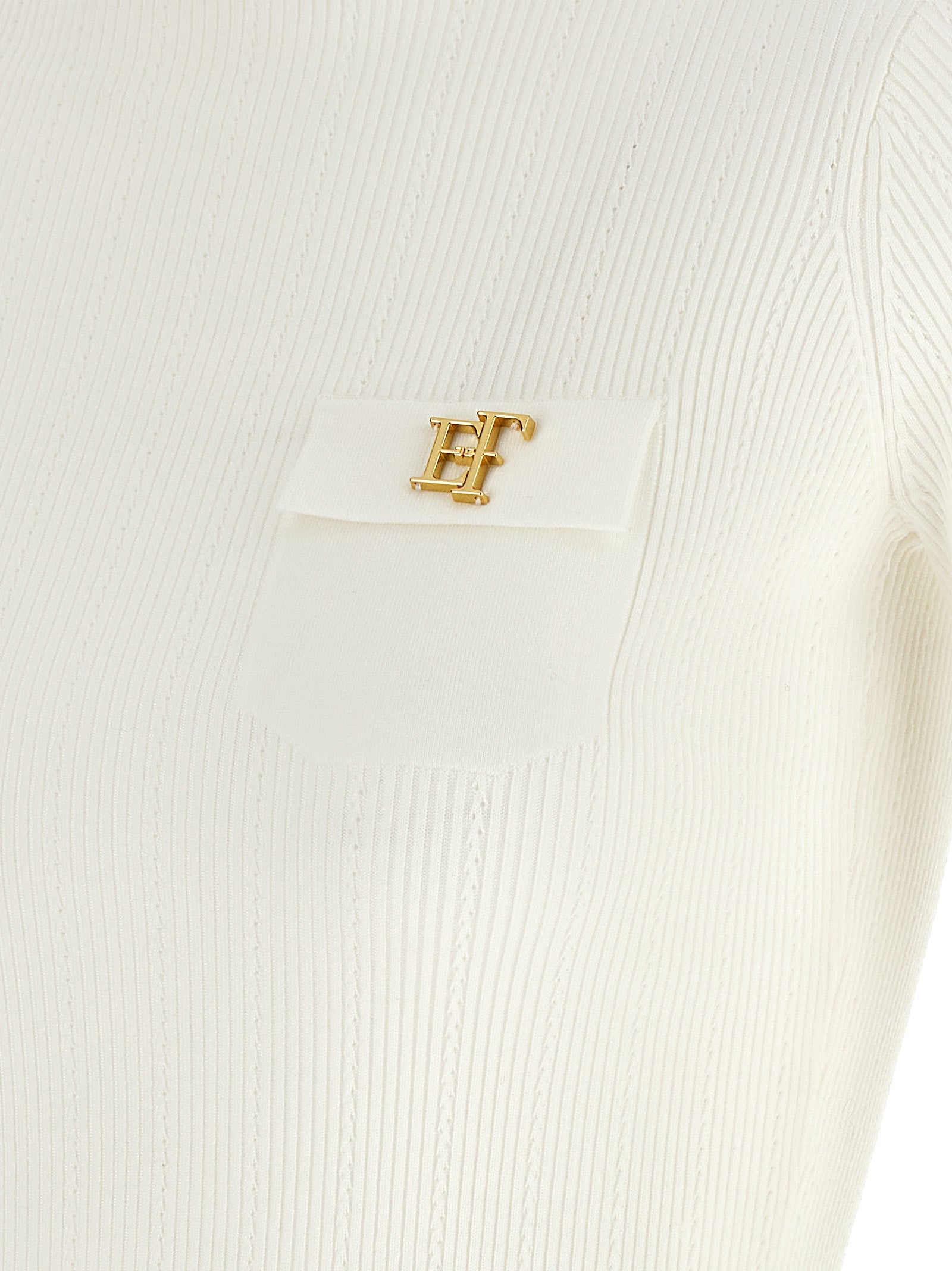 Elisabetta Franchi Weiße Lycra-Strickjacke