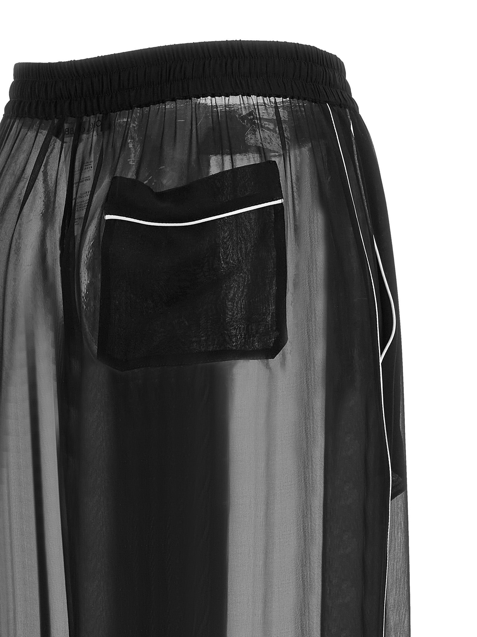 Dolce & Gabbana Schwarze Seiden-Freizeithose