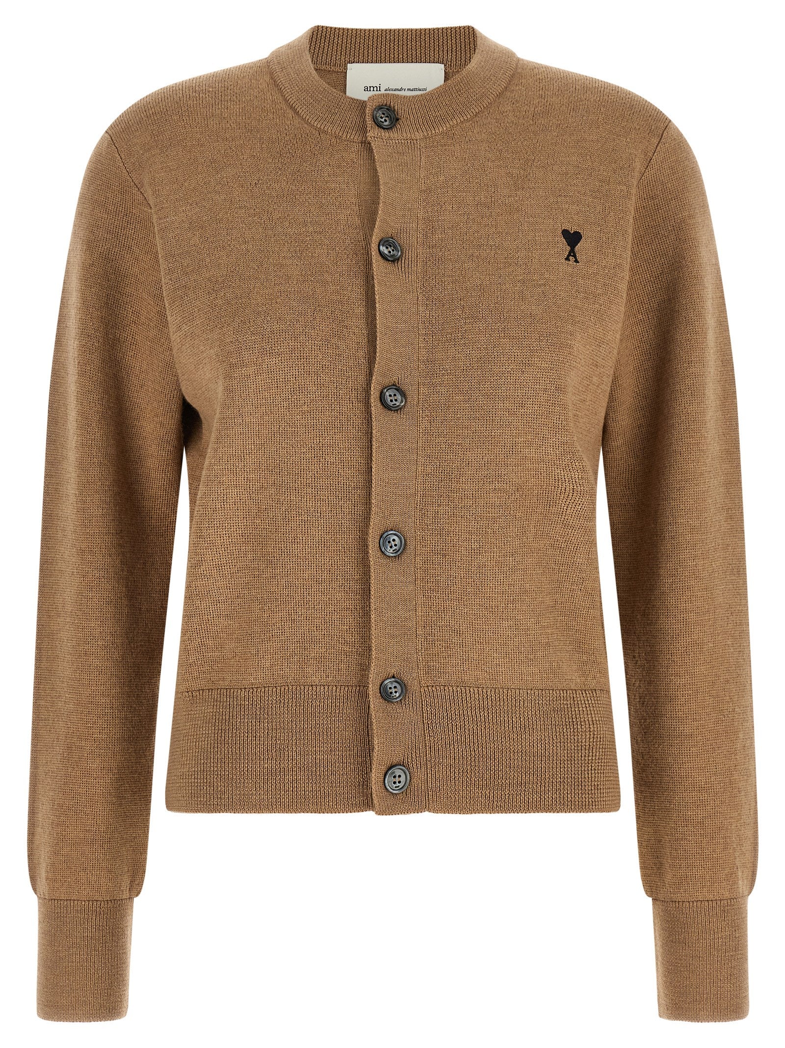 Ami Paris Beige Wollstrickjacke