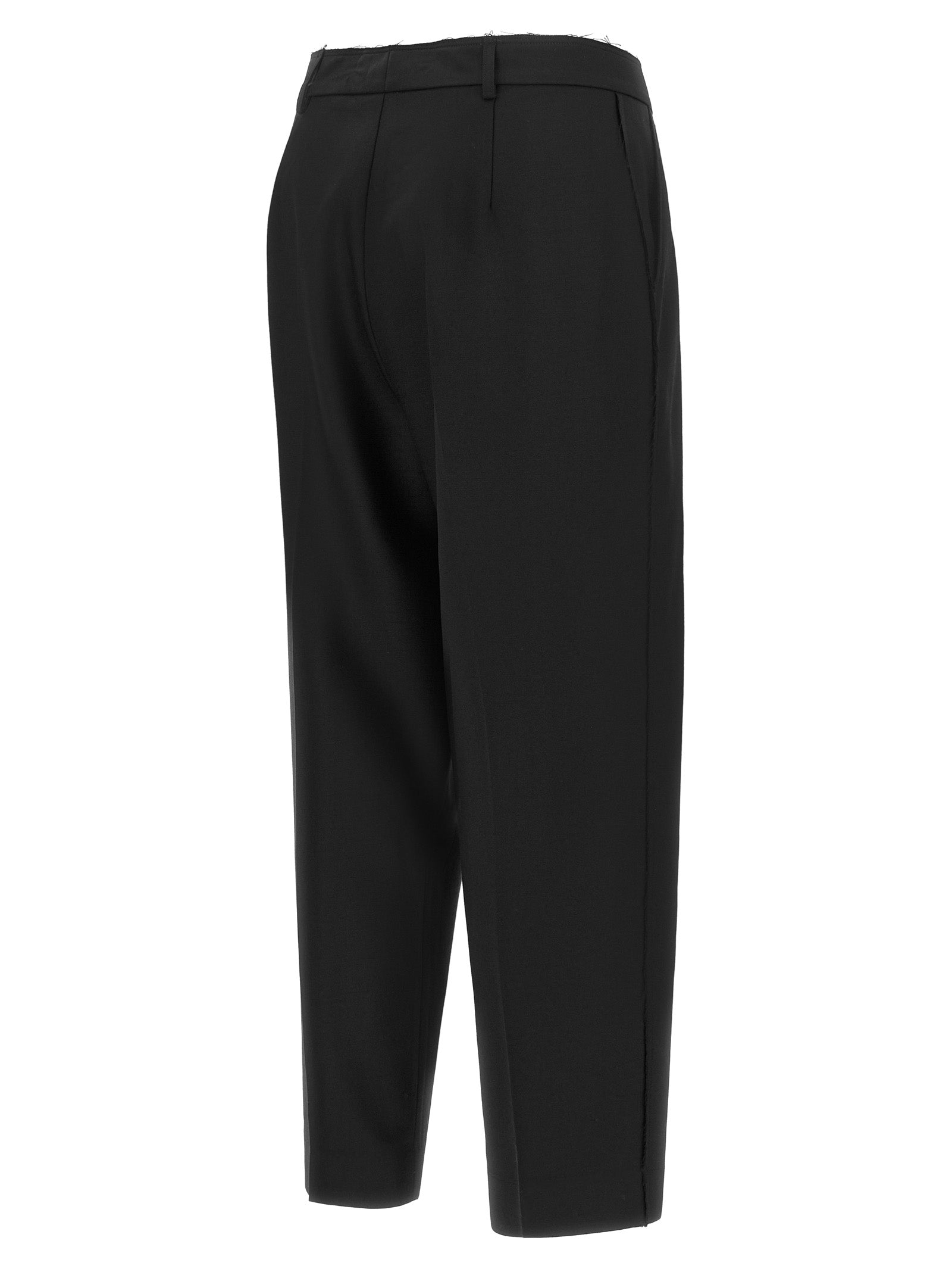 Gianluca Capannolo Schwarze Cropped Hose aus Wolle
