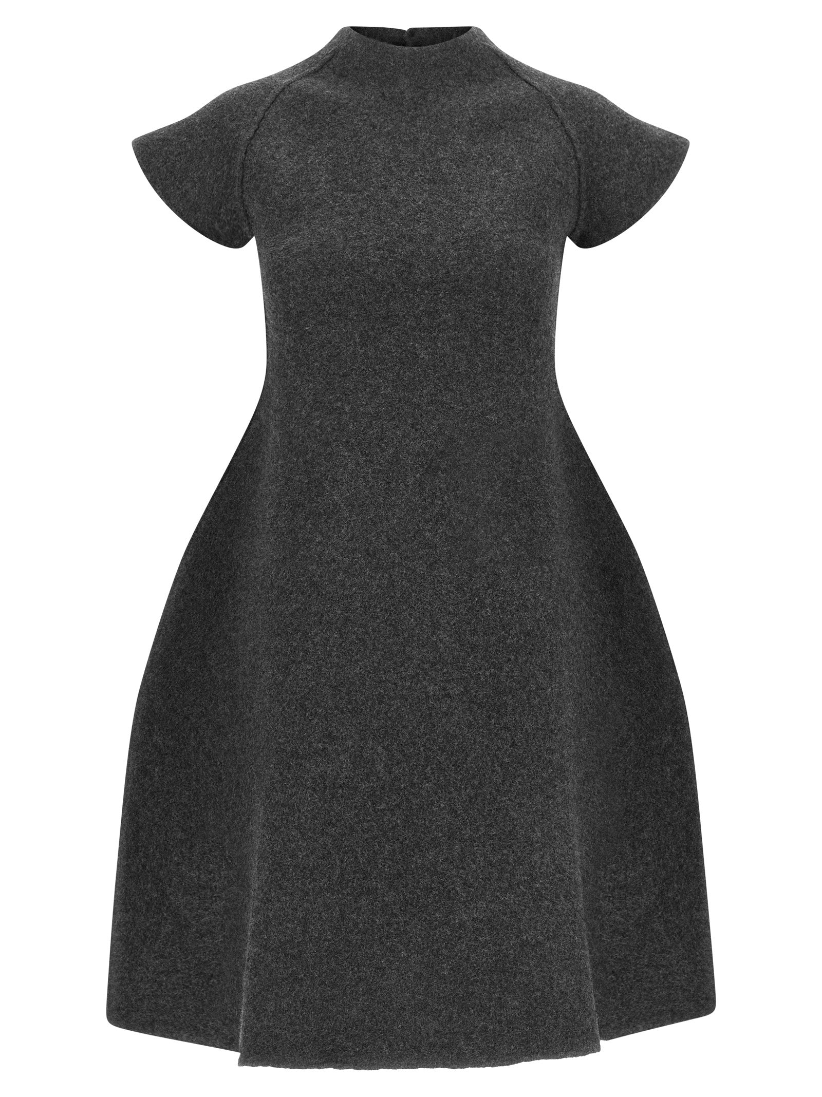 Jil Sander Graues Midikleid aus reiner Schurwolle