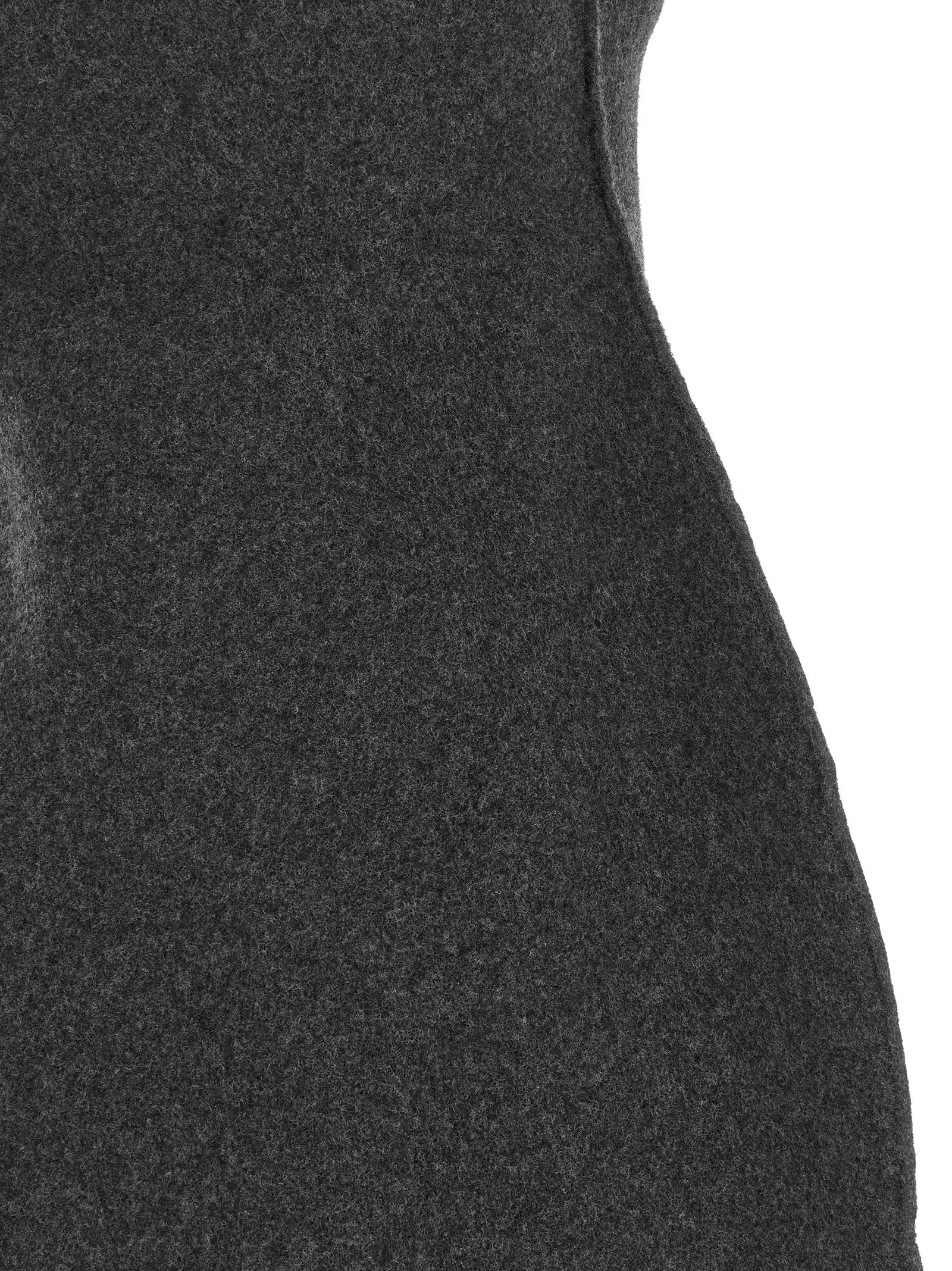 Jil Sander Graues Midikleid aus reiner Schurwolle