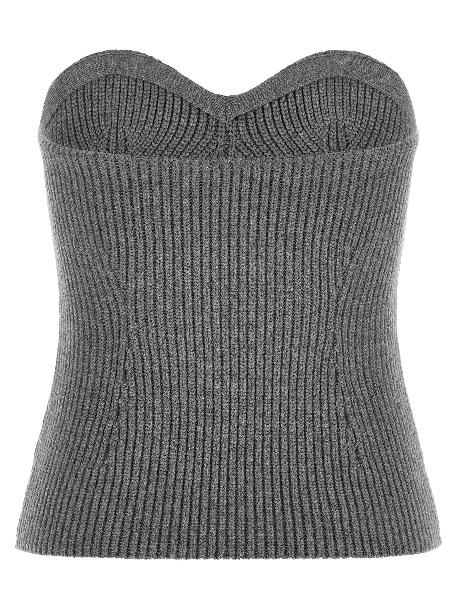 Jil Sander Graue Bluse aus reiner Schurwolle