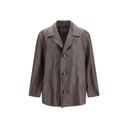 Saint Laurent Schwarze Lammfell-Wolljacke Aries