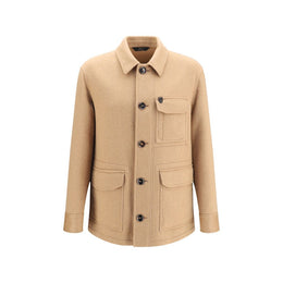 Brioni Beige Cashmere Leather Jacket