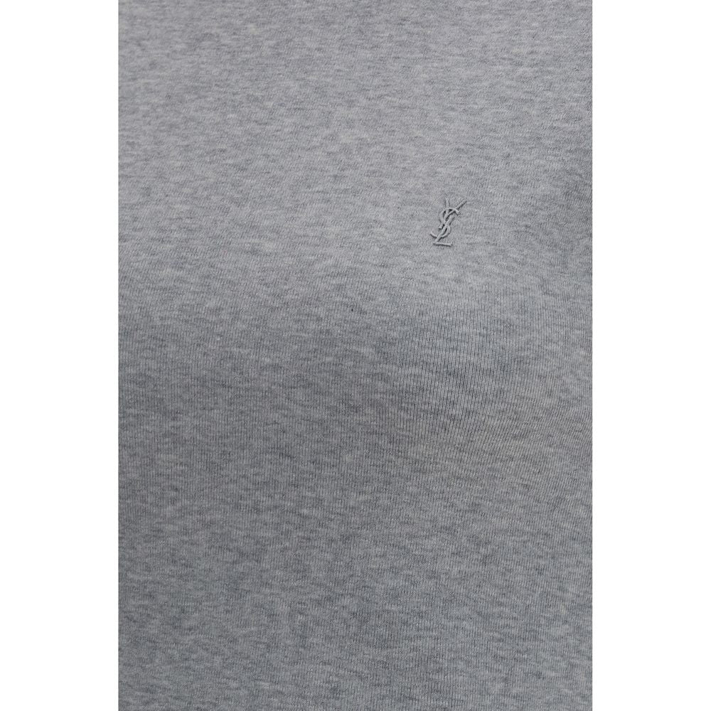 Saint Laurent Graues Baumwoll-T-Shirt