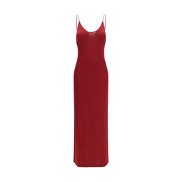 Saint Laurent Bordeaux Viskose Freizeitkleid
