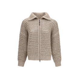 Brunello Cucinelli Grauer Kaschmir-Strickjacke