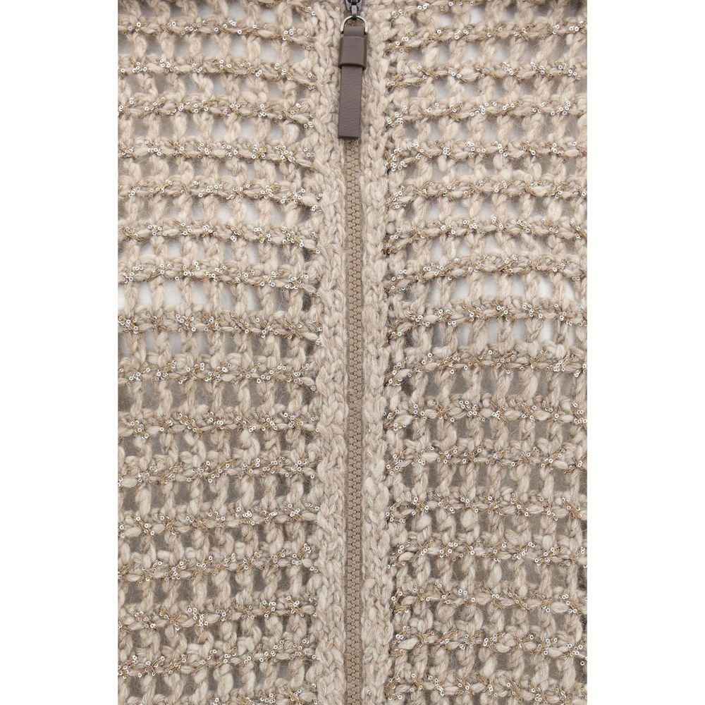 Brunello Cucinelli Grauer Kaschmir-Strickjacke
