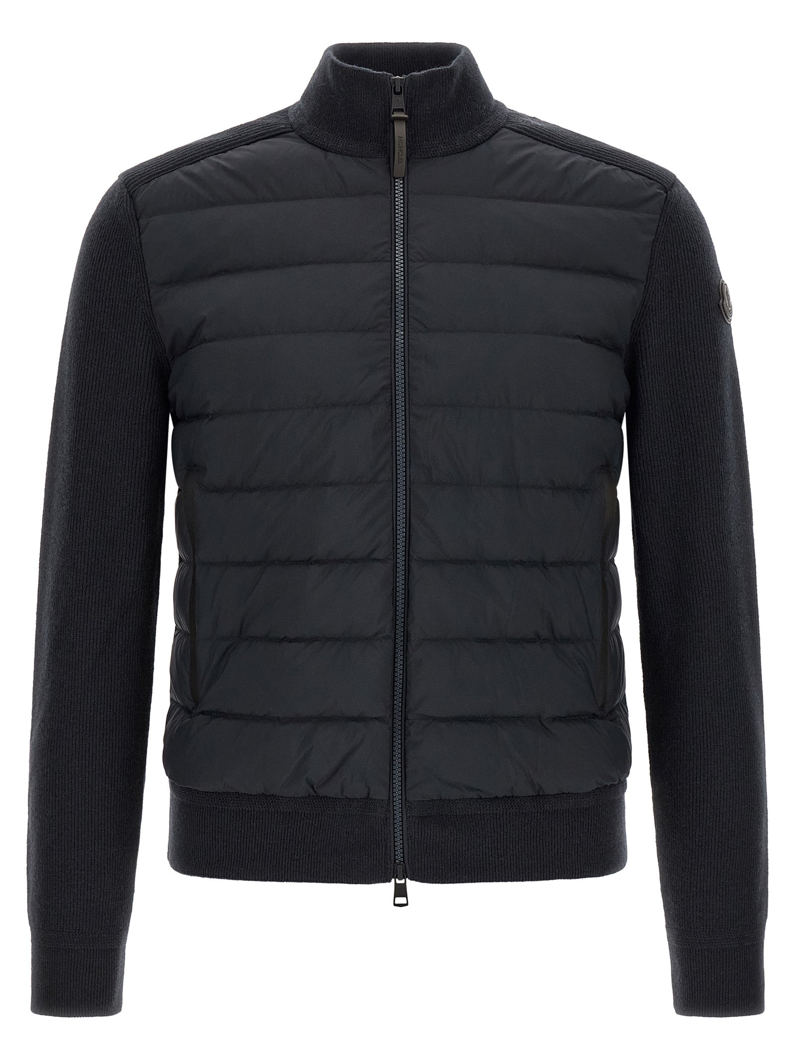 Moncler Blauer Leder-Cardigan